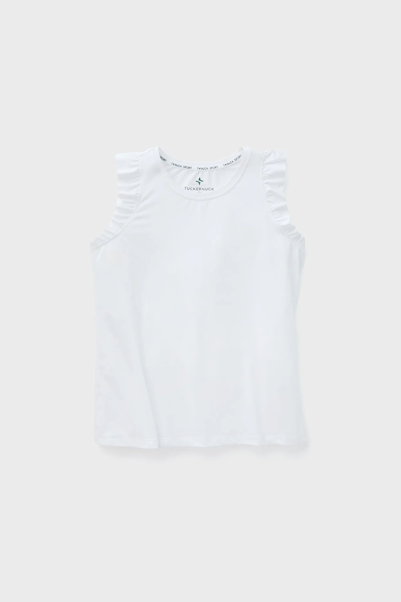 White Performance Jersey Ruffle Lea Tank