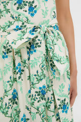 Cerulean Vine Cotton Poplin Sophie Dress