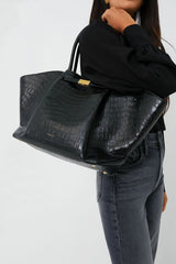 Black Croc New York Bag