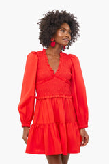 Scarlet Gaia Solid Cotton Long Sleeve Mini Dress