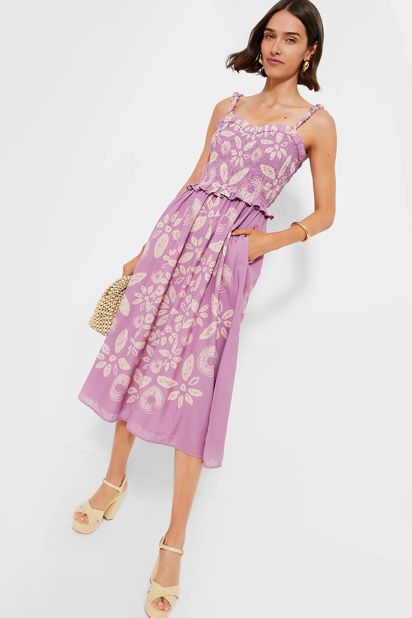 Lilac Thea Tie Dye Print Tank Dress
