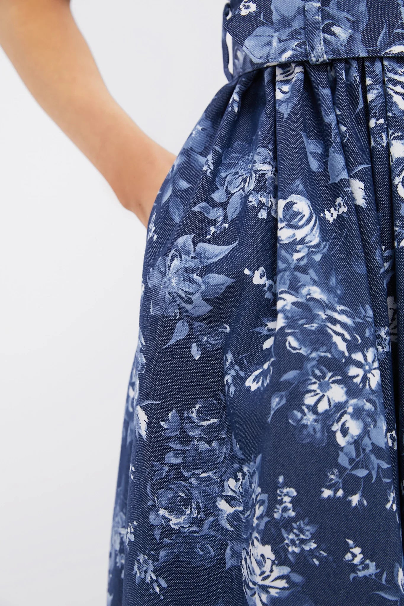 Floral Navy Mackenzie Denim Twill Dress