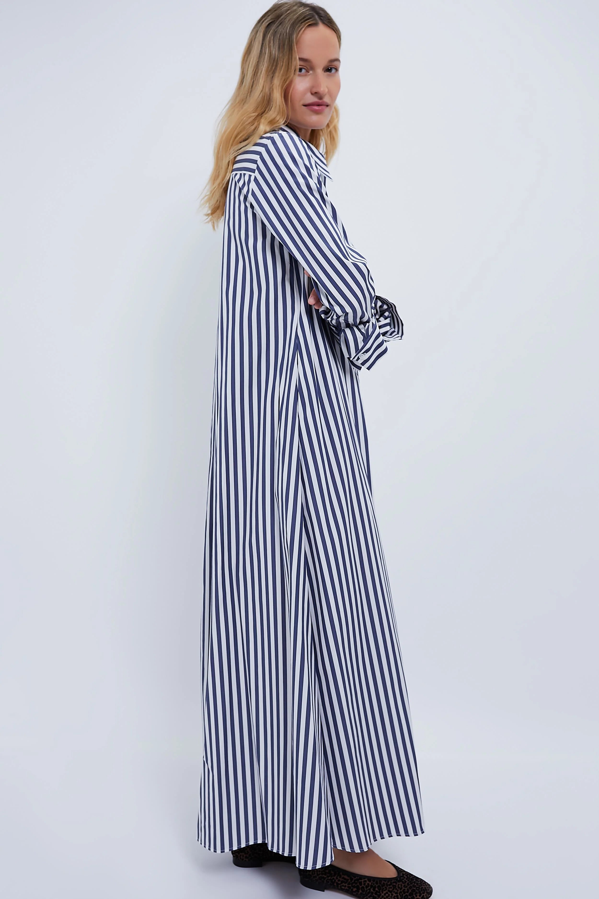 Indigo White Stripe Jennys Gown