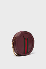 Gucci Red Mini Round Ophidia Leather Crossbody Bag