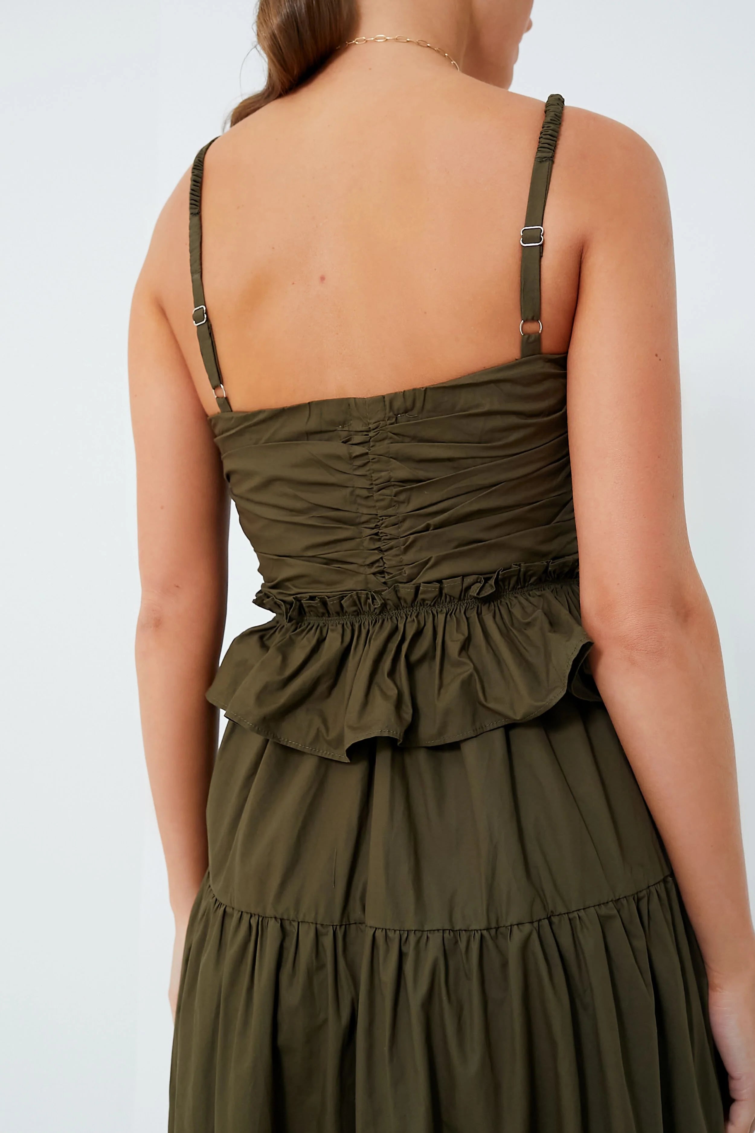 Exclusive Olive Tiered Maxi Dress