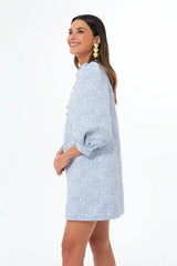 Blue Jacquard Samantha Mini Dress