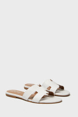 White Leather Alibi Sandals