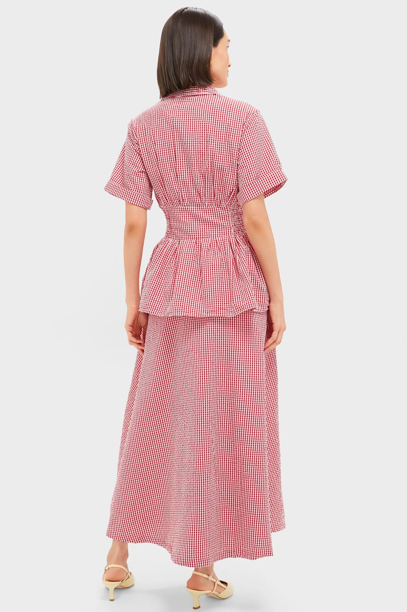 Red Gingham Boogie Woogie Bugle Boy Dress