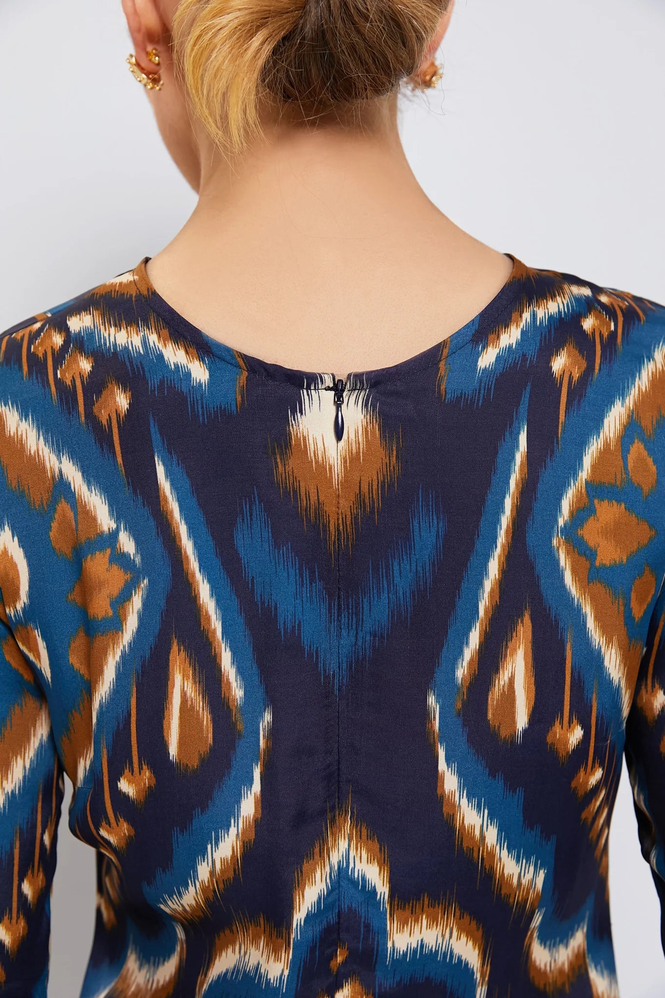 Pineapple Ikat Blue Maxi Dress