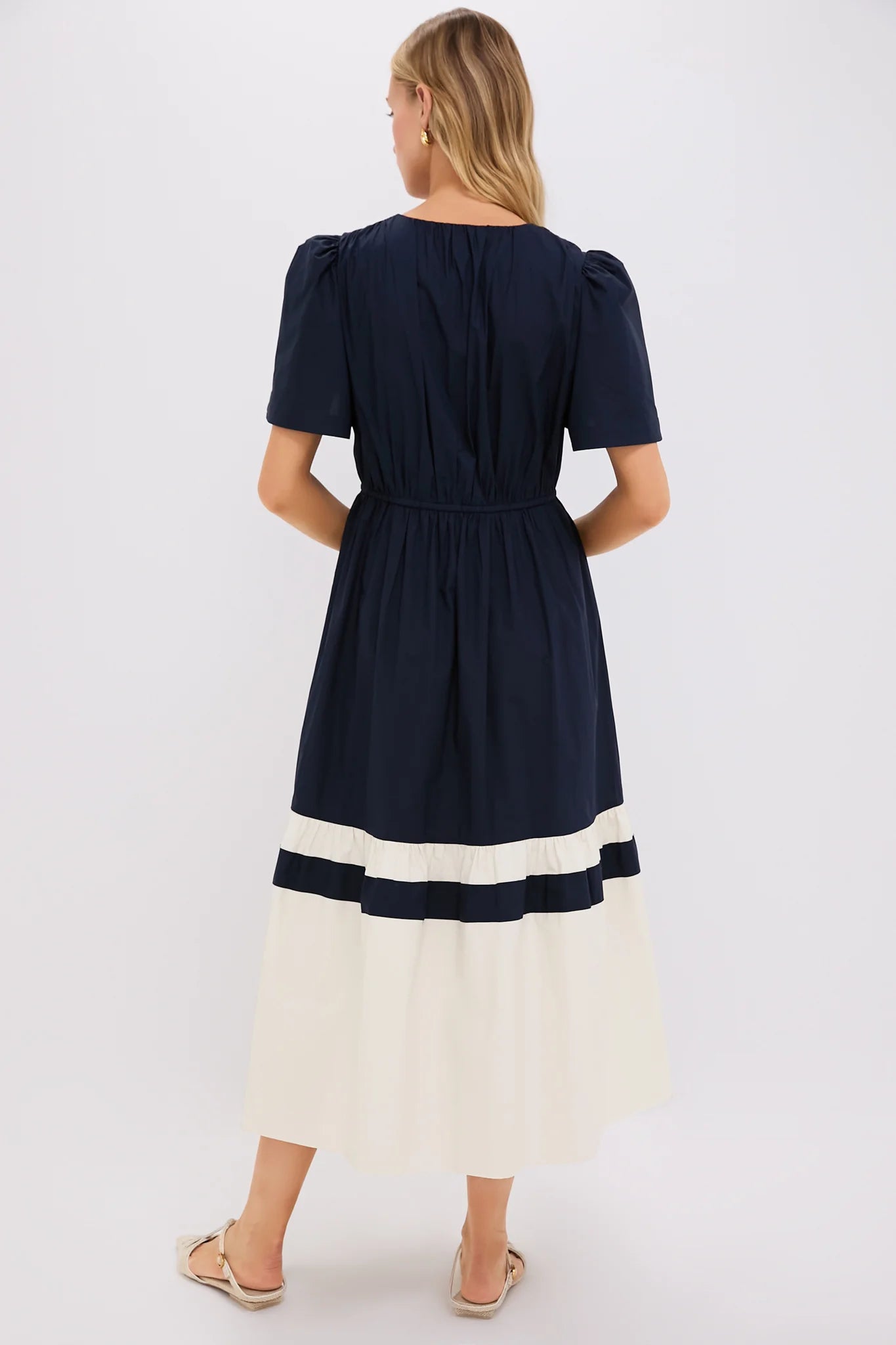 Navy and Cream Cotton Mitchell Dress
