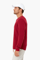 Rhubarb Navy Stripe Double Knit Henley