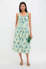 Cerulean Vine Cotton Poplin Sophie Dress