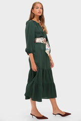 Dark Green Hammered Satin Lyles Dress