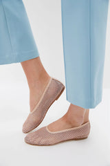 Champagne Alba Studded Ballet Flat