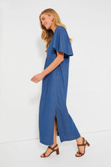 Denim Finley Flutter Sleeve Maxi Dress