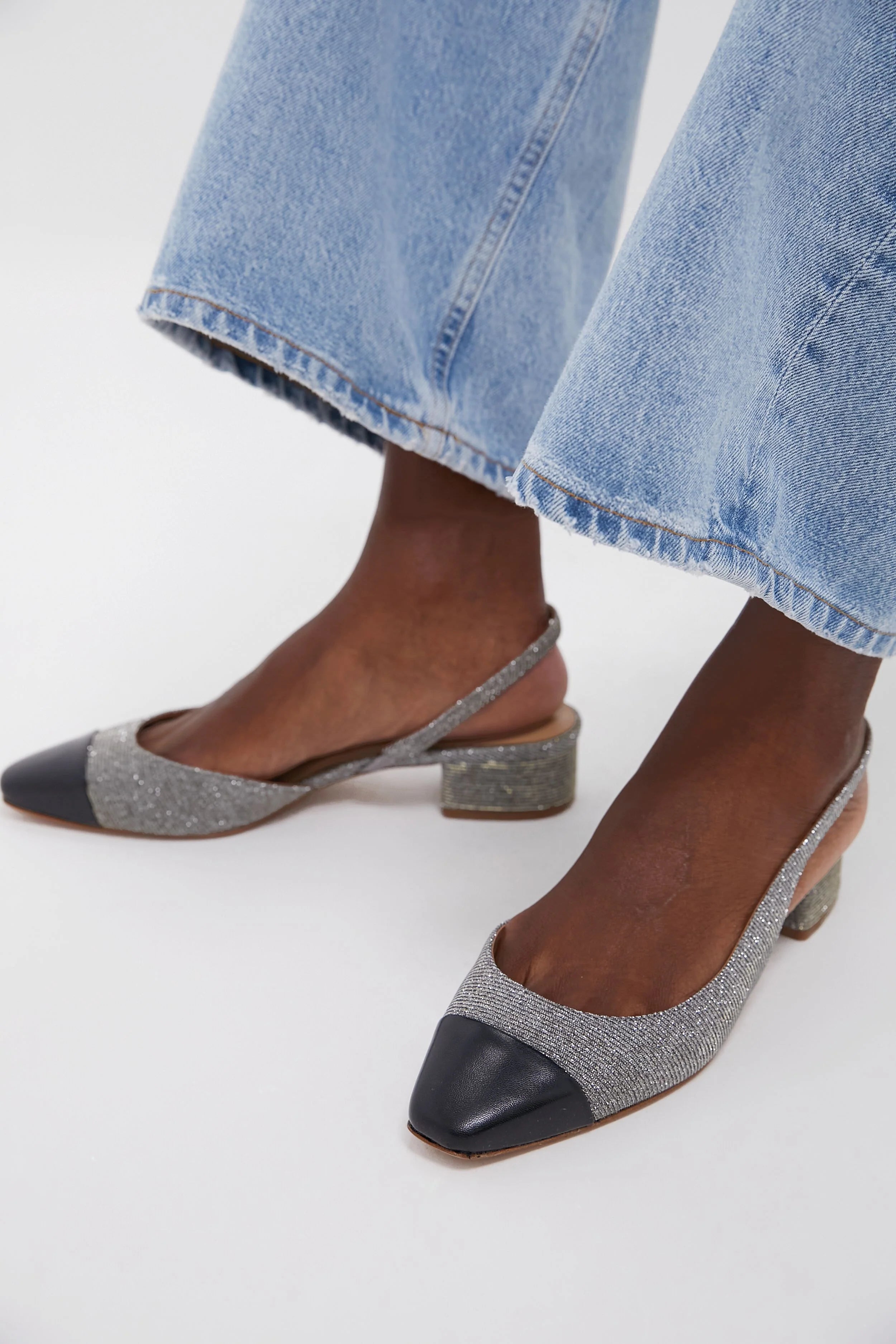 Multi Black Cecile Sling Back Heels