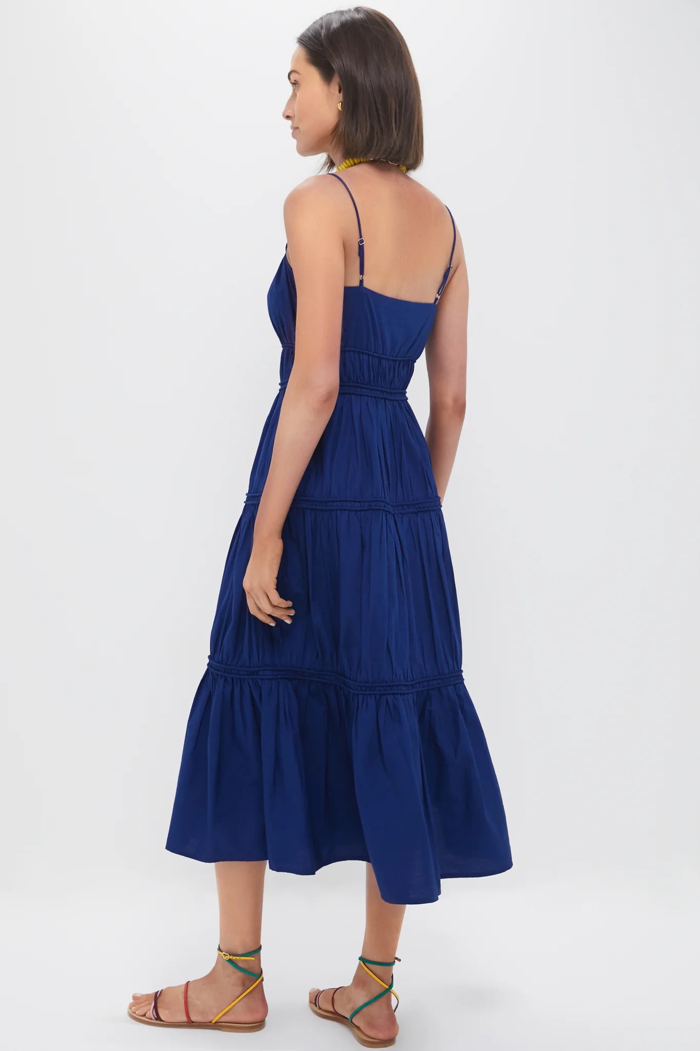 Blueberry Camden Cotton Poplin Tank Midi Dress