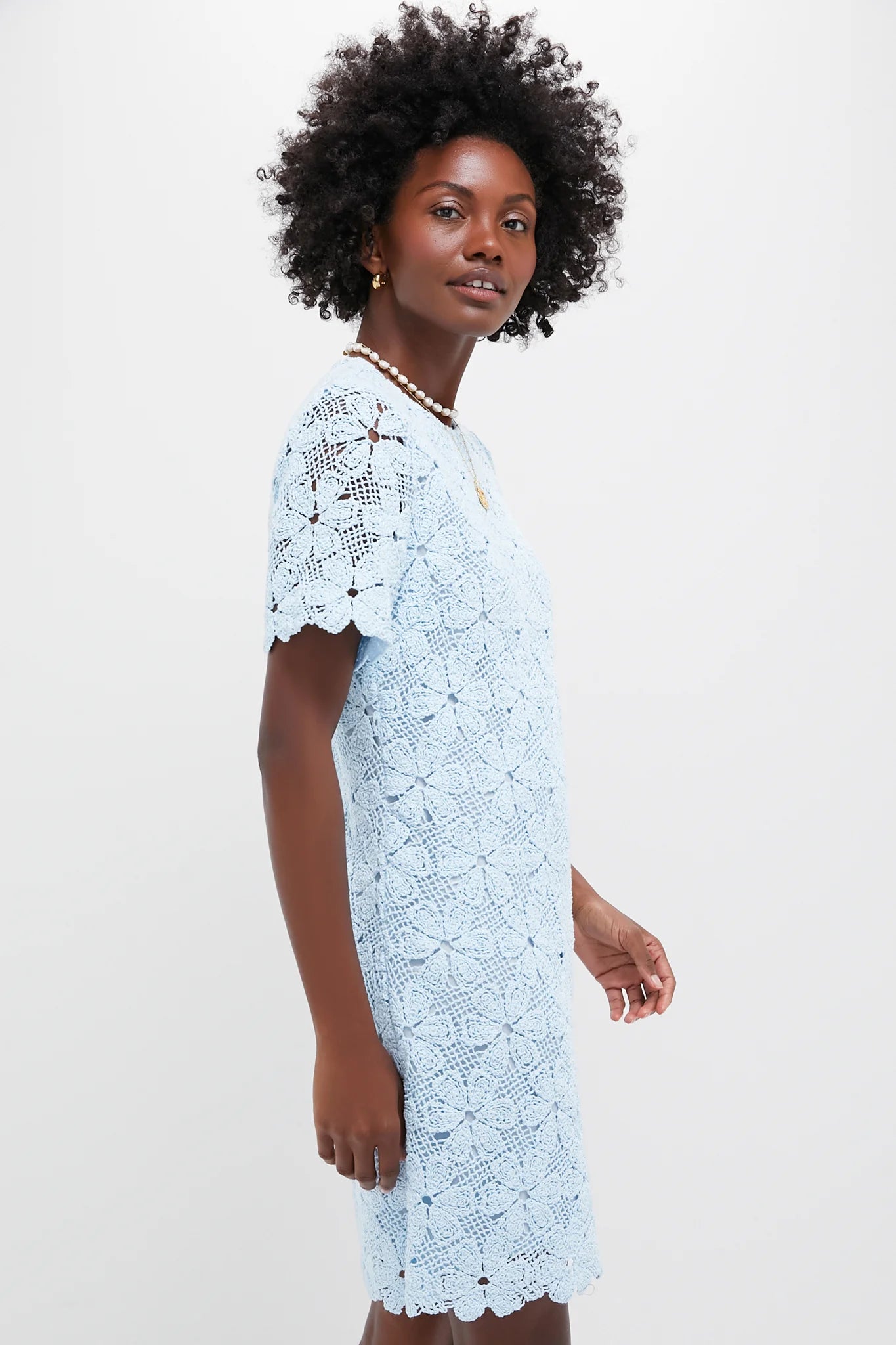 Light Blue Crochet Belclaire Dress