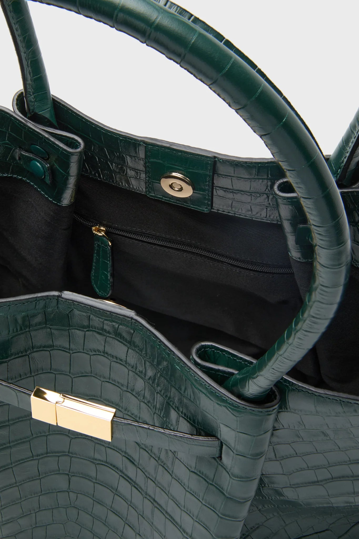 Forest Green Croc New York Bag