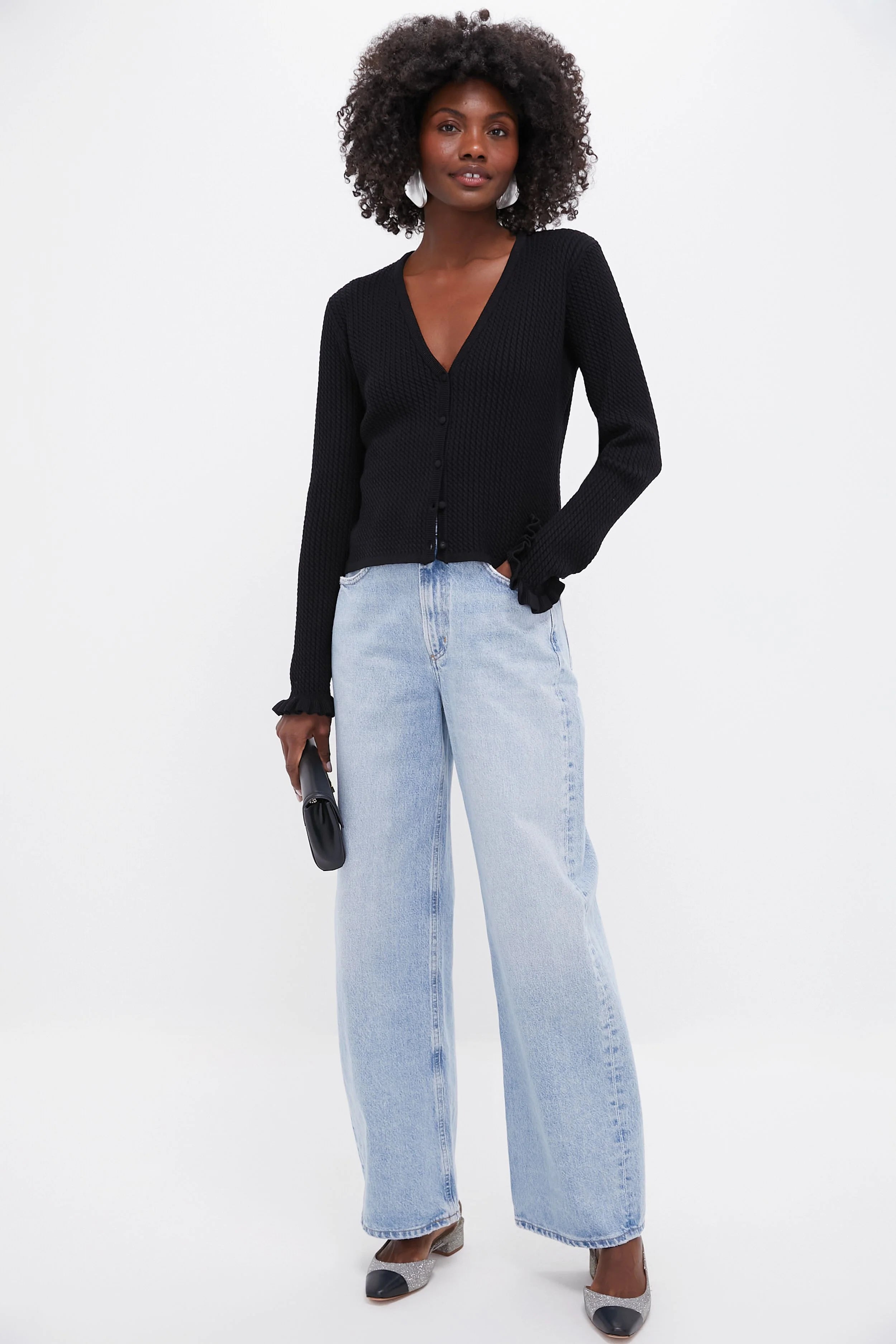 Multi Black Cecile Sling Back Heels