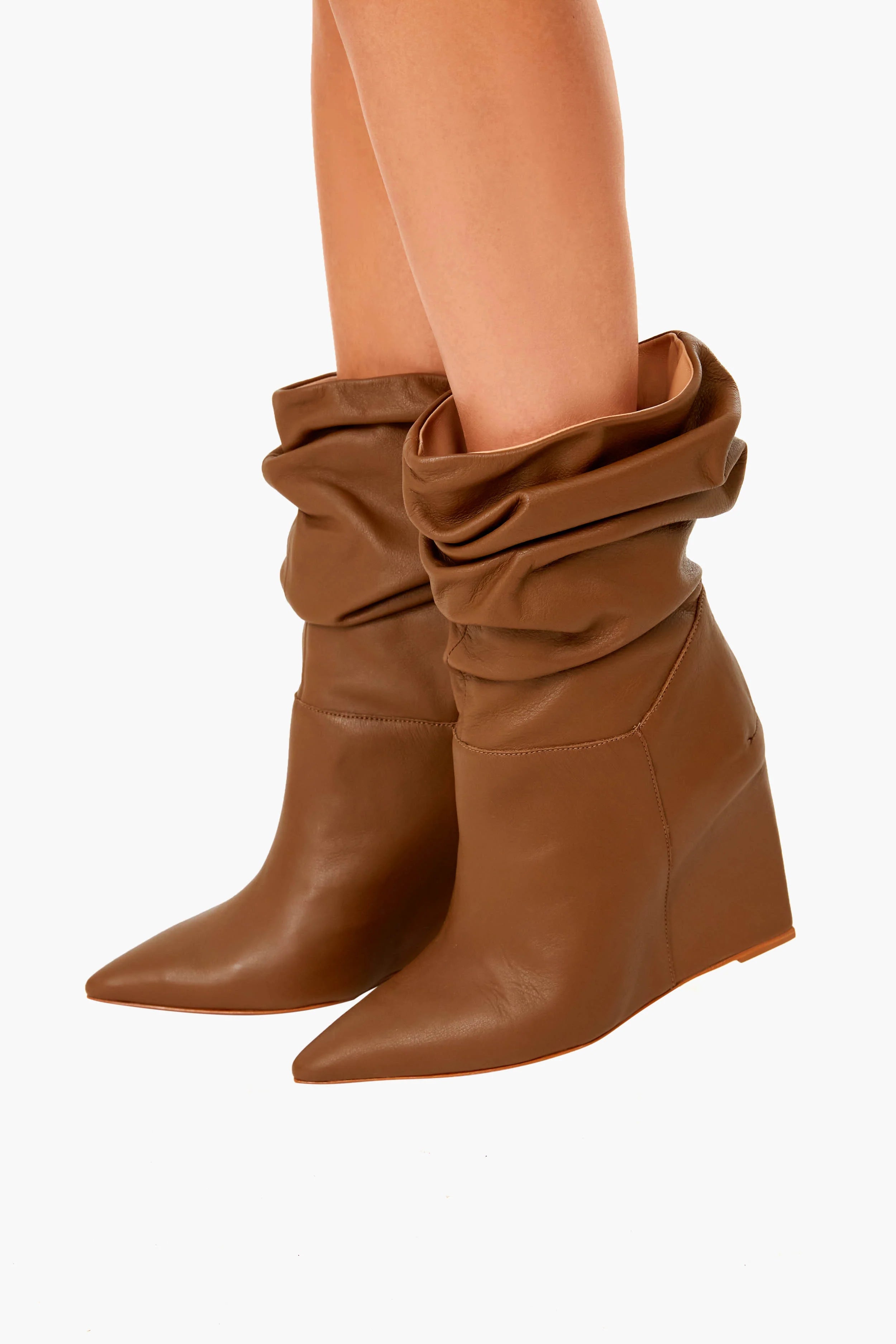 Tan Ashlee Wedge Boots
