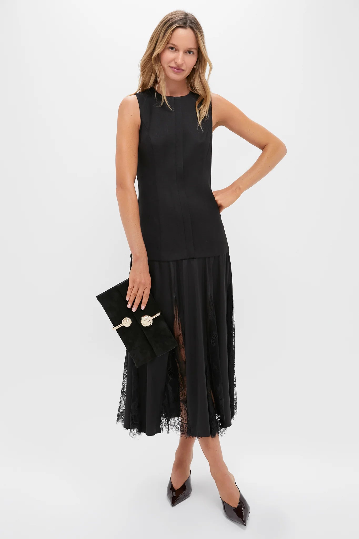 Black Mixed-Media Coco Maxi Dress