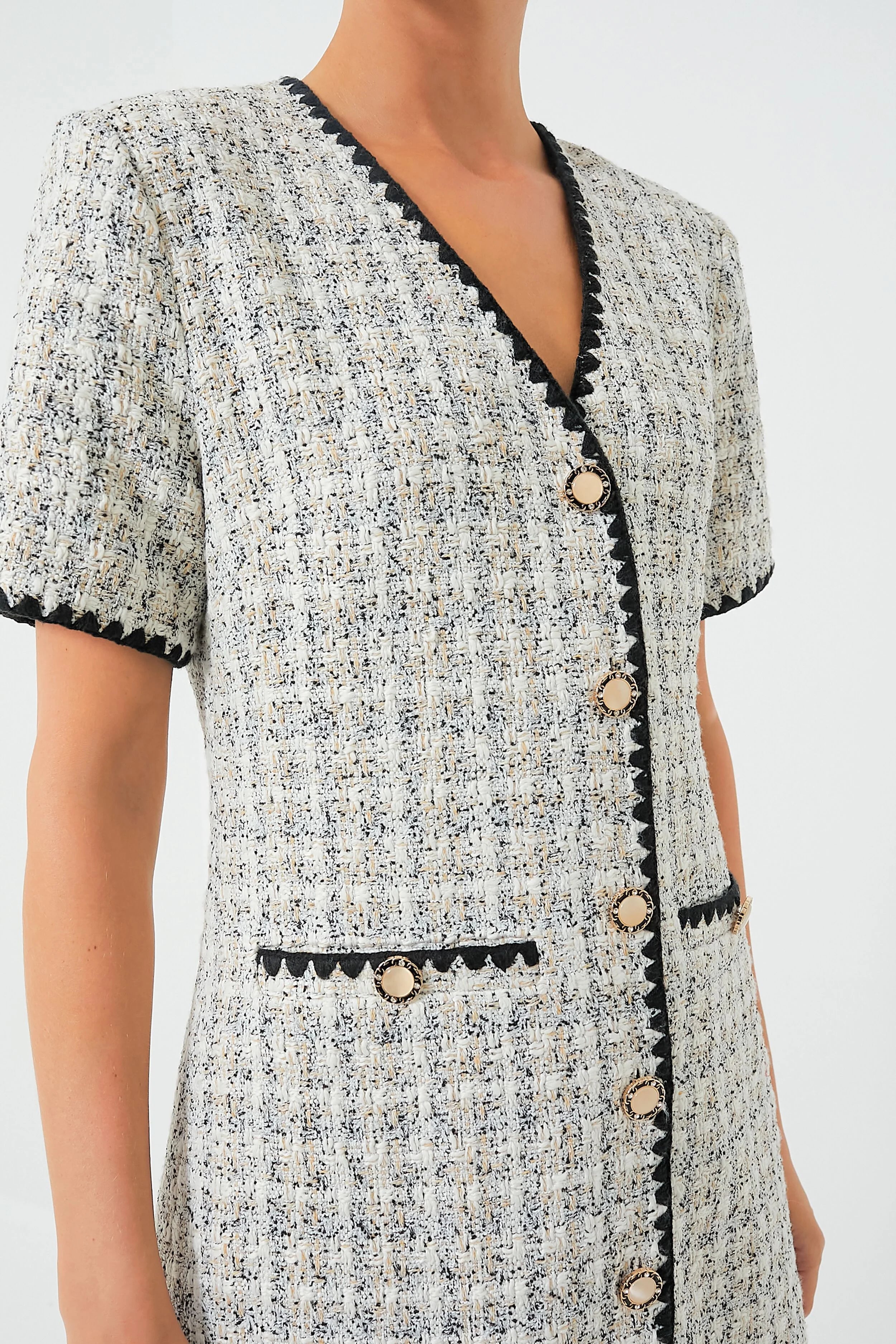 White Tweed Josephine Dress