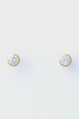14k Gold Diamond Bezel Stud Earrings