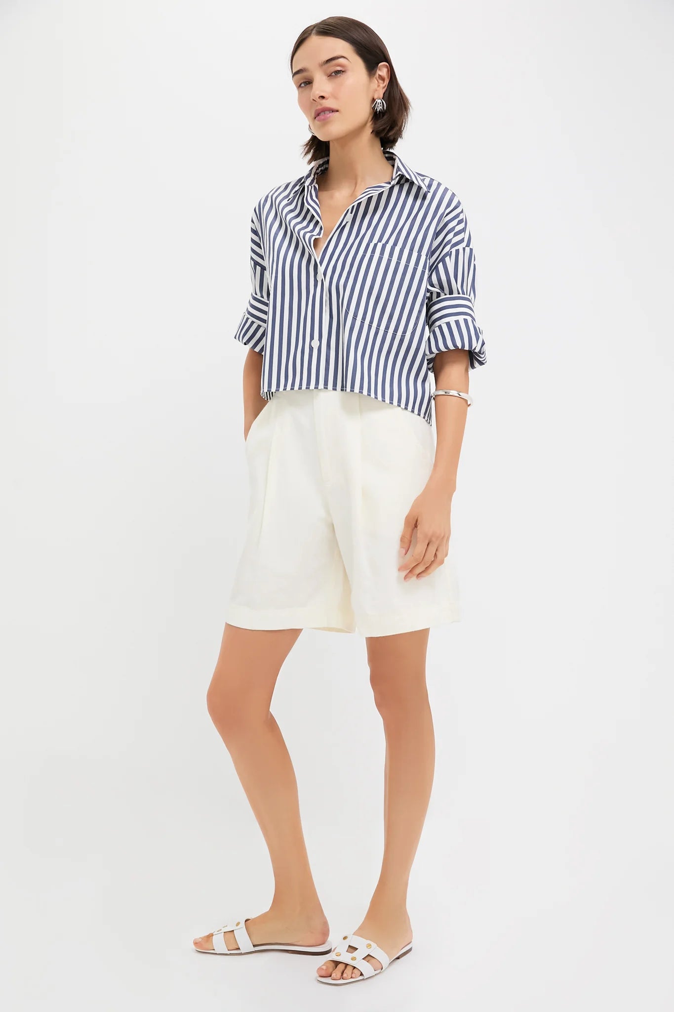 Cream Bari Midi Short